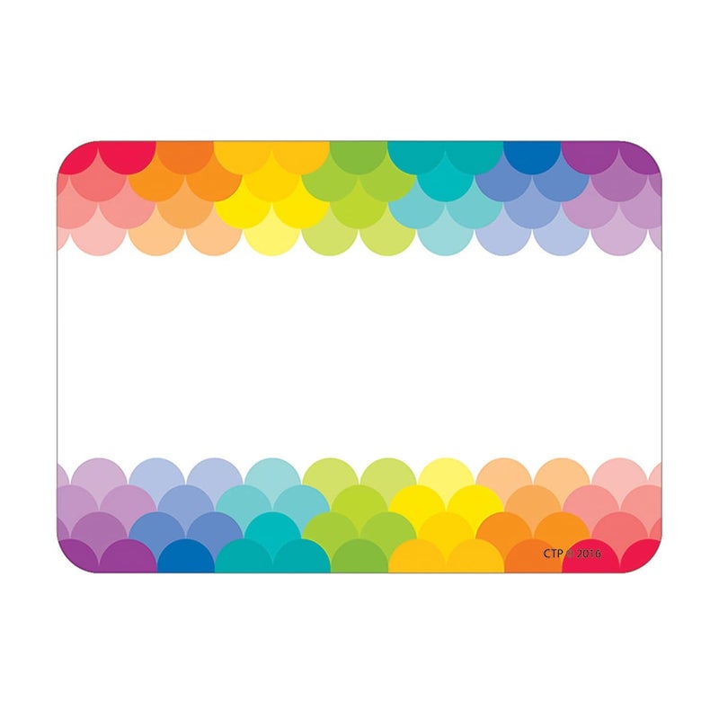 Creative Teaching Press CTP Painted Palette Rainbow Scallops Labels/Name Tags, Set of 36, 3.5â€ x 2.5â€ Each (Creative Teaching Press 4821) - Image 1